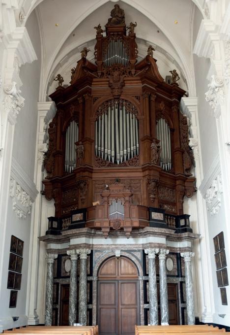 Het orgel van Loret, dat zich nog steeds in de abdijkerk van Averbode bevindt.