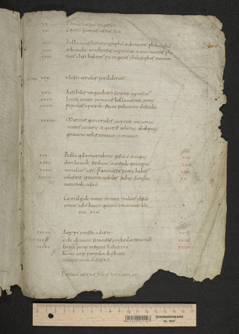 © MMFC Dit handschrift op perkament dateert uit de tiende eeuw. Het is een Latijnse vertaling van de Wereldkroniek van Eusebius, door de H. Hiëronymus.