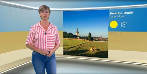 © VRT Het weerbericht met een foto van Johan Morren.